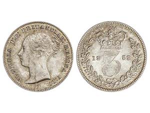 Great Britain - 3 Peniques. 1859. VICTORIA. ... 