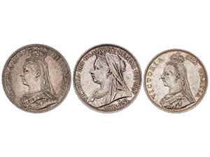 Great Britain - Lote 3 monedas Doble Florín ... 