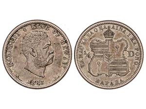 Hawaii - 1/4 Dólar (Hapaha). 1883. KALAKAUA ... 
