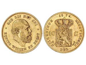 Netherlands - 10 Gulden. 1875. GUILLERMO ... 