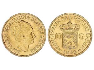 Netherlands - 10 Gulden. 1933. GUILLERMINA ... 
