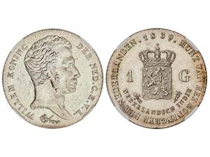 Netherland Indies - Gulden. 1839. GUILLERMO ... 