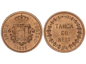 Portuguese India - Tanga (60 Reis). 1871. ... 