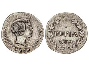 Portuguese India - Rupia. 1860. PEDRO V. ... 