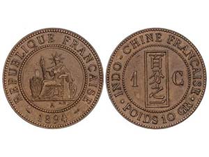French Indochina - 1 Céntimo. 1894-A. ... 