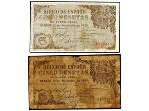 Estado Español - Lote 2 billetes 5 Pesetas. ... 