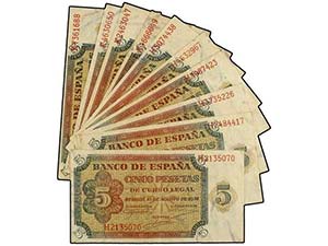 Estado Español - Lote 10 billetes 5 ... 