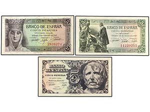 Estado Español - Lote 3 billetes 5 Pesetas. ... 
