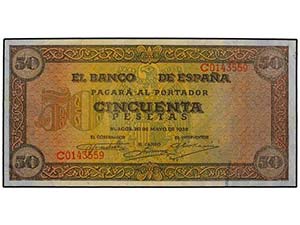 Estado Español - 50 Pesetas. 20 Mayo 1938. ... 