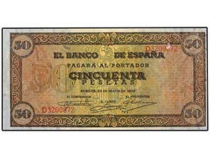Estado Español - 50 Pesetas. 20 Mayo 1938. ... 