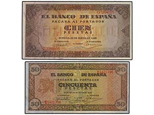 Estado Español - Lote 2 billetes 50 y 100 ... 