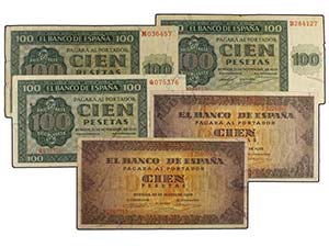 Estado Español - Lote 5 billetes 100 ... 