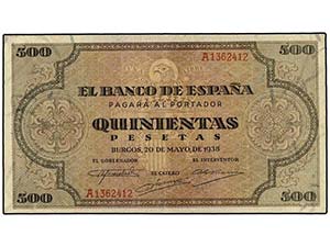 Estado Español - 500 Pesetas. 20 Mayo 1938. ... 