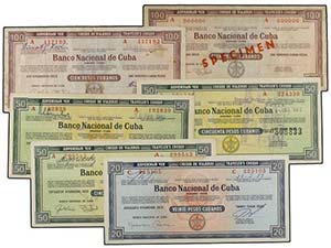 Lote 6 cheques de viajeros. Años  80. CUBA. ... 