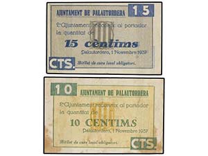 Catalonia - Lote 2 billetes 10 y 15 ... 