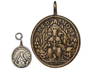 Lote 2 medallas Virgen de Montserrat. San ... 
