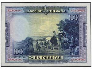 100 Pesetas. 15 Agosto 1928. Cervantes. ... 