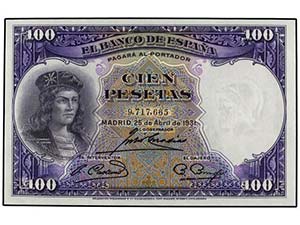 Lote 2 billetes 100 Pesetas. 25 Abril 1931. ... 