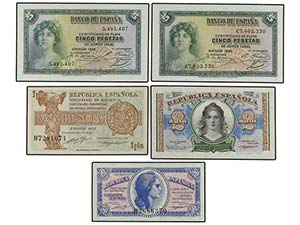 Lots of Banknotes from Alfonso XIII and II ... 