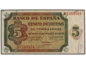 Estado Español - Lote 2 billetes 5 Pesetas. ... 