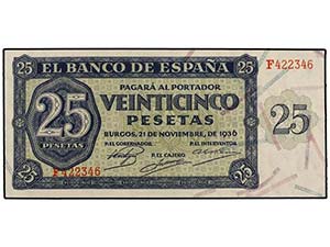Estado Español - Lote 2 billetes 25 ... 