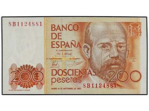 Juan Carlos I - Lote 2 billetes 200 Pesetas. ... 