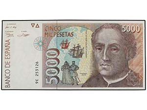 Juan Carlos I - Lote 2 billetes 5.000 ... 