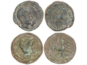 Lote 2 monedas As. 180 a.C. CASTULO ... 