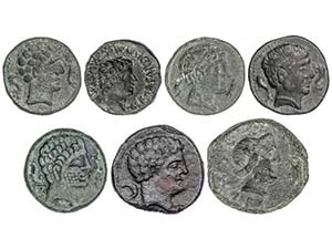 Lote 7 monedas Semis (2) y As (5). NERTOBIS, ... 