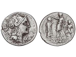 Denario. 110 a.C. PORCIA-4. P. Porcius ... 