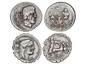 Lote 2 monedas Denario. PROCILIA y TITURIA. ... 