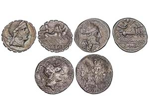 Lote 3 monedas Denario. PORCIA, TITURIA y ... 