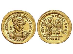 Sólido. 402-450 d.C. TEODOSIO II. ... 