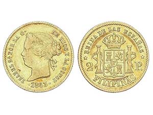 SPANISH MONARCHY: ELISABETH II - 2 Pesos. ... 