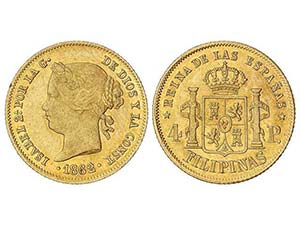 SPANISH MONARCHY: ELISABETH II - 4 Pesos. ... 
