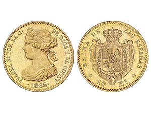10 Escudos. 1868 (*18-73). MADRID. 8,40 grs. ... 