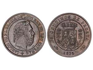 5 Céntimos. 1875. BRUSELAS. Anverso y ... 