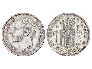 50 Céntimos. 1881 (*8-1). M.S.-M. EBC. 