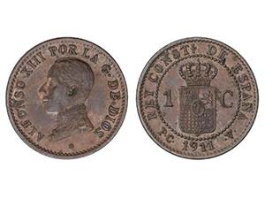 1 Céntimo. 1911 (*1). P.C.-V. Pátina. ... 