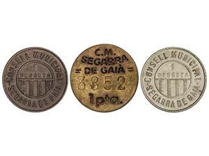 Serie 3 monedas 1 Pesseta. C.M. de SEGARRA ... 