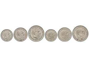 Lote 2 series 3 monedas 5, 25 y 50 Pesetas. ... 