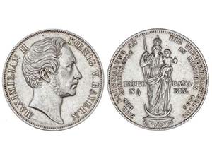 WORLD COINS: GERMAN STATES - 2 Gulden. 1855. ... 
