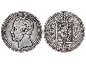 WORLD COINS: GERMAN STATES - Thales. 1866-B. ... 