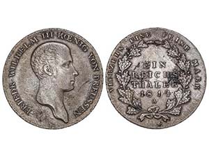 WORLD COINS: GERMAN STATES - Thaler. 1814-A. ... 