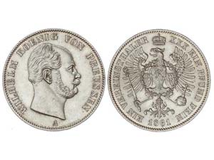 WORLD COINS: GERMAN STATES - Thaler. 1861-A. ... 