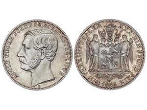 WORLD COINS: GERMAN STATES - Thaler. 1865-B. ... 