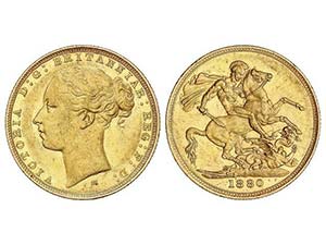 WORLD COINS: AUSTRALIA - Soberano. 1880-M. ... 