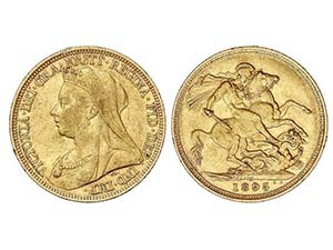 WORLD COINS: AUSTRALIA - Soberano. 1895-S. ... 