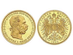 WORLD COINS: AUSTRIA - 20 Coronas. 1895. ... 