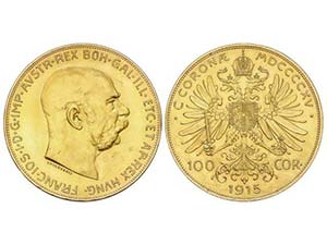 WORLD COINS: AUSTRIA - 100 Coronas. 1915. ... 